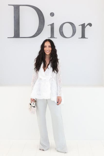 US TV personality Tefi Pessoa poses for a photocall ahead of the Christian Dior Women's Spring/Summer 2027 collection fashion show as part of the Paris Fashion Week, in Paris on September 29, 2026. (Photo by Xavier GALIANA / AFP)