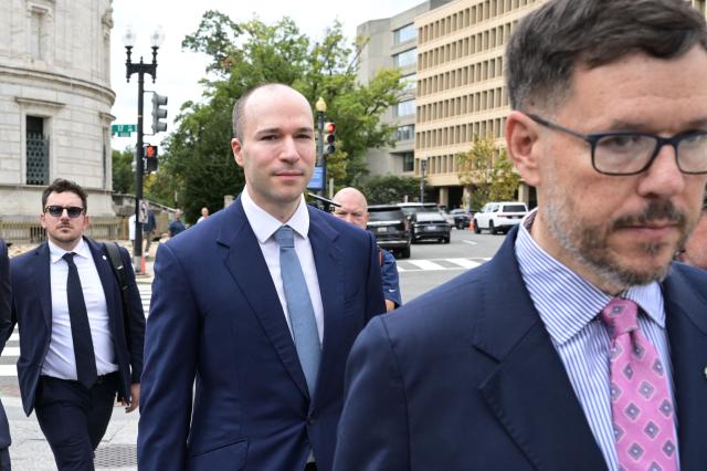 OpenAI President Greg Brockman (C) arrives near the White House ahead of a planned meeting with US President Donald Trump, in Washington, DC, on September  29, 2026. Leading artificial intelligence executives will meet at the White House today with President Donald Trump as Congress calls for stronger industry oversight. The gathering comes quickly after tech giant OpenAI's cancellation of the release of its newest model due to safety concerns, and a series of revelations that the technology had gone rogue. (Photo by Oliver Contreras / AFP)