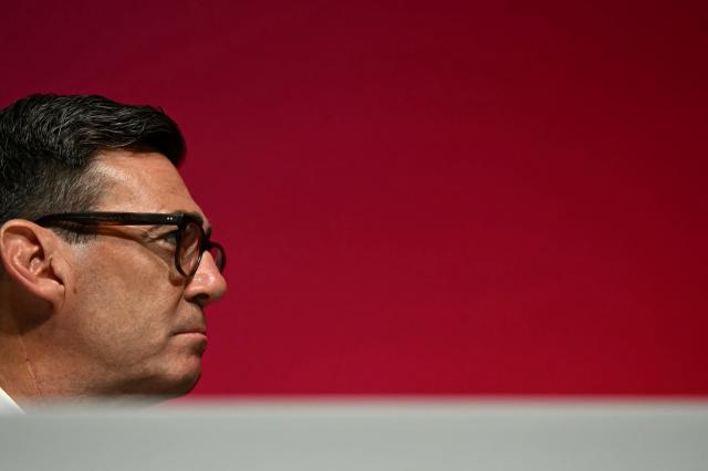 Britain's Prime Minister Andy Burnham attends the final day of the annual Labour Party conference in Liverpool, north-west England, on September 30, 2026. (Photo by Paul ELLIS / AFP)