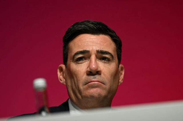 Britain's Prime Minister Andy Burnham attends the final day of the annual Labour Party conference in Liverpool, north-west England, on September 30, 2026. (Photo by Paul ELLIS / AFP)