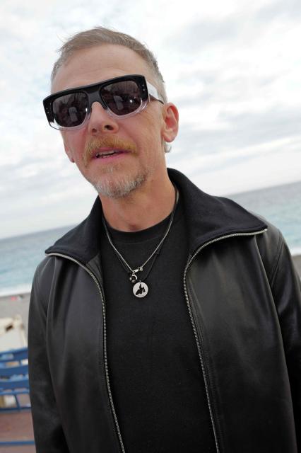 British actor Simon Pegg poses during a photocall  for the movie “Only What We Carry” at the Cineroman film festival in Nice, southeastern France on September 30, 2026. (Photo by Valery HACHE / AFP)