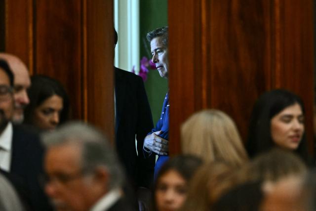 US Secretary of Transportation Sean Duffy is seen backstage before US President Donald Trump arrives to speak during an event celebrating Hispanic Heritage Month in the East Room of the White House in Washington, DC, on September 30, 2026. (Photo by Kent NISHIMURA / AFP)