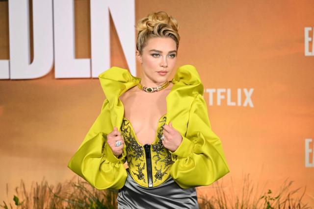 English actress Florence Pugh attends the premiere of Netflix's "East of Eden" at The Plaza Hotel in New York on September 30, 2026. (Photo by ANGELA WEISS / AFP)