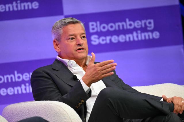 Co-CEO of Netflix Ted Sarandos speaks during the Bloomberg Screentime 2026 conference in Los Angeles, on September 30, 2026. (Photo by Patrick T. Fallon / AFP)