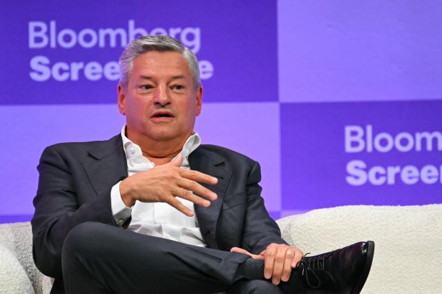 Co-CEO of Netflix Ted Sarandos speaks during the Bloomberg Screentime 2026 conference in Los Angeles, on September 30, 2026. (Photo by Patrick T. Fallon / AFP)