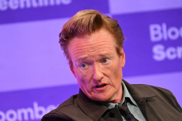 US Comedian host Conan O'Brien speaks during the Bloomberg Screentime 2026 conference in Los Angeles, on September 30, 2026. (Photo by Patrick T. Fallon / AFP)