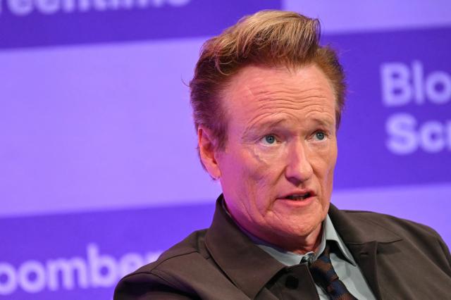 US Comedian host Conan O'Brien speaks during the Bloomberg Screentime 2026 conference in Los Angeles, on September 30, 2026. (Photo by Patrick T. Fallon / AFP)