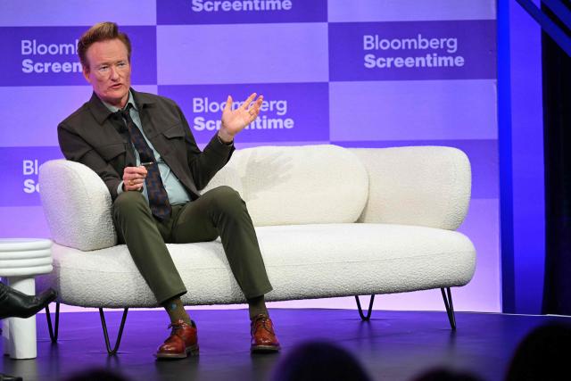US Comedian host Conan O'Brien speaks during the Bloomberg Screentime 2026 conference in Los Angeles, on September 30, 2026. (Photo by Patrick T. Fallon / AFP)