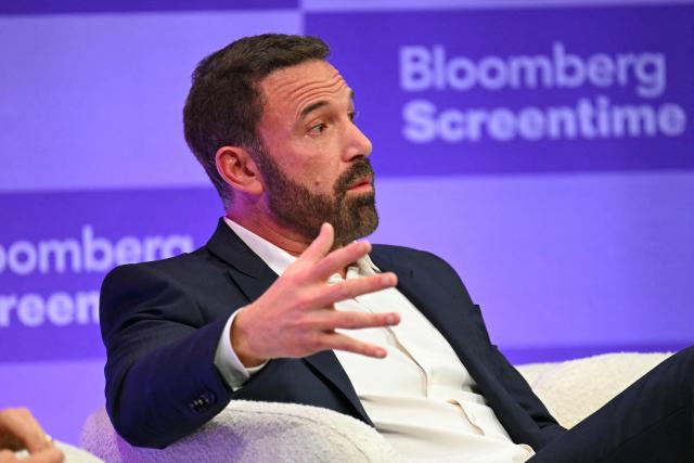 US actor/director Ben Affleck speaks during the Bloomberg Screentime 2026 conference in Los Angeles, on September 30, 2026. (Photo by Patrick T. Fallon / AFP)