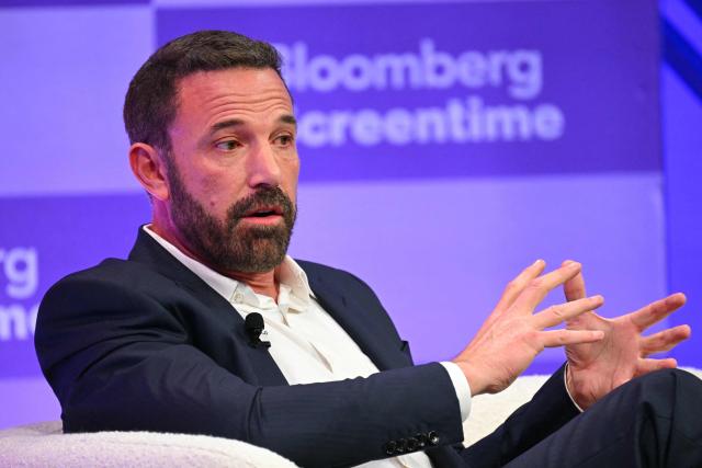 US actor/director Ben Affleck speaks during the Bloomberg Screentime 2026 conference in Los Angeles, on September 30, 2026. (Photo by Patrick T. Fallon / AFP)
