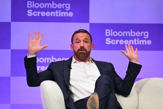 US actor/director Ben Affleck speaks during the Bloomberg Screentime 2026 conference in Los Angeles, on September 30, 2026. (Photo by Patrick T. Fallon / AFP)
