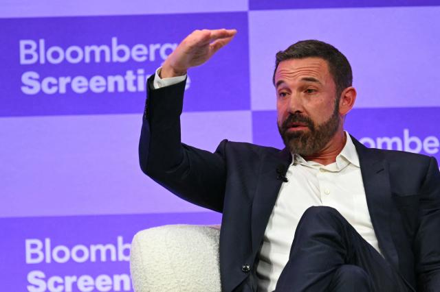 US actor/director Ben Affleck speaks during the Bloomberg Screentime 2026 conference in Los Angeles, on September 30, 2026. (Photo by Patrick T. Fallon / AFP)