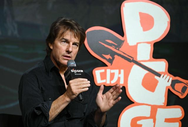 American actor Tom Cruise speaks during a press conference for the film "Digger" in Seoul on October 1, 2026. (Photo by Jung Yeon-je / AFP)
