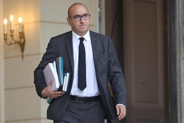 France's Interior Minister Laurent Nunez leaves after the weekly cabinet meeting (Conseil des ministres) during which the 2027 state draft budget (PLF) and social security financing bill (PLFSS) for 2027 were presented, at the Elysee Palace in Paris, on October 1, 2026. (Photo by Ludovic MARIN / AFP)