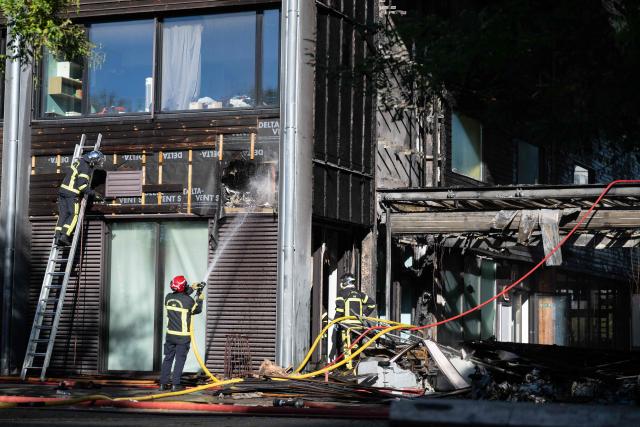 Firefighters extinguish flames at Nelson Mandela High School in Nantes, western France on October 1, 2026. after a 'deliberately set fire' engulfed the lobby of the establishment which was under blockade by students. The lobby of Nelson Mandela High School, in the center of , was destroyed by a fire during the blocking of the school, an AFP journalist observed. A “deliberately set fire,” whose origin has not been specified, was started and spread to the facade of the high school before being brought under control, deputy principal Gaлlle Cordier told AFP.Since late September, students have staged protests outside schools over grievances ranging from timetables, class sizes and a shortage of teachers to overheated classrooms during this year's heatwaves. The protests started in the Ile-de-France region around Paris but have now spread to other cities nationwide. (Photo by Sebastien Salom-Gomis / AFP)