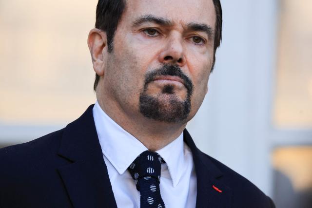 France's Ambassador to Argentina Romain Nadal looks on ahead of a meeting between France's President and Argentina's President at the Elysee Presidential Palace in Paris on October 1, 2026.  (Photo by Ludovic MARIN / AFP)