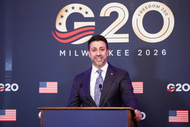 Maninder Sidhu, Minister of International Trade of Canada, speaks during the second day of the G20 Trade Ministerial Conference in Milwaukee, Wisconsin on October 1, 2026. (Photo by KAMIL KRZACZYNSKI / AFP)
