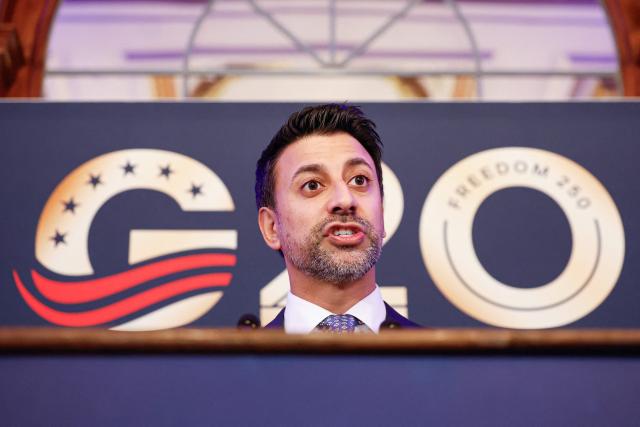 Maninder Sidhu, Minister of International Trade of Canada, speaks during the second day of the G20 Trade Ministerial Conference in Milwaukee, Wisconsin on October 1, 2026. (Photo by KAMIL KRZACZYNSKI / AFP)