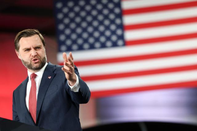 US Vice President JD Vance speaks during a campaign rally in support of Republican gubernatorial candidate Byron Donalds in Lakeland, Florida, on October 1, 2026. (Photo by Kevin Lamarque / POOL / AFP)