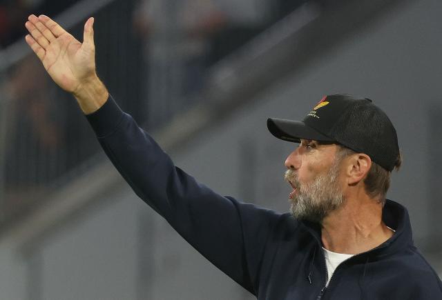 Germany's coach Jurgen Klopp reacts from the sidelines during the UEFA Nations League Group A2 between Germany and Serbia at the Allianz Arena in Munich, southern Germany on October 1, 2026. (Photo by Karl-Josef HILDENBRAND / AFP)