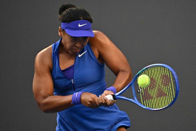 Japan's Naomi Osaka hits a return to Uzbekistan's Maria Timofeeva during their women's singles match at the China Open tennis tournament in Beijing on October 2, 2026. (Photo by Pedro PARDO / AFP)