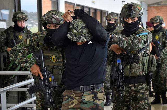 Members of the Colombian Army take part in an anti-terrorism drill simulating a hostage-taking and rescue operation at the Palace of Justice in Cucuta, Colombia on October 2, 2026. (Photo by Schneyder Mendoza / AFP)