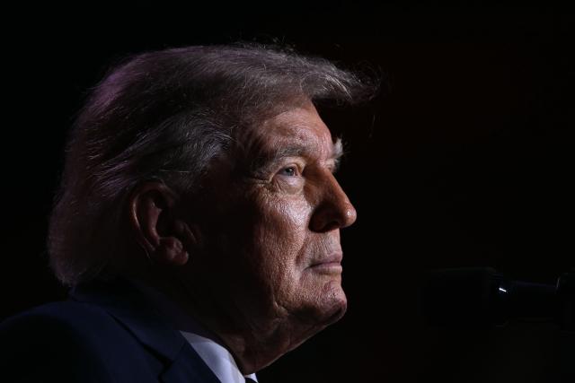 US President Donald Trump speaks during a midterm campaign rally at The Mitchell Center of the University of South Alabama in Mobile, Alabama on October 2, 2026. (Photo by Brendan SMIALOWSKI / AFP)