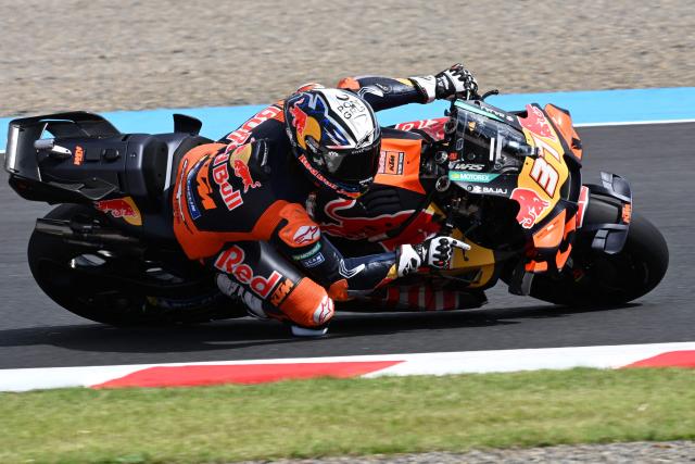 Red Bull KTM Factory Racing rider Pedro Acosta of Spain rides his motorcycle during the MotoGP Japanese Grand Prix at the Mobility Resort Motegi in Motegi, Tochigi prefecture on October 3, 2026 (Photo by Toshifumi KITAMURA / AFP)