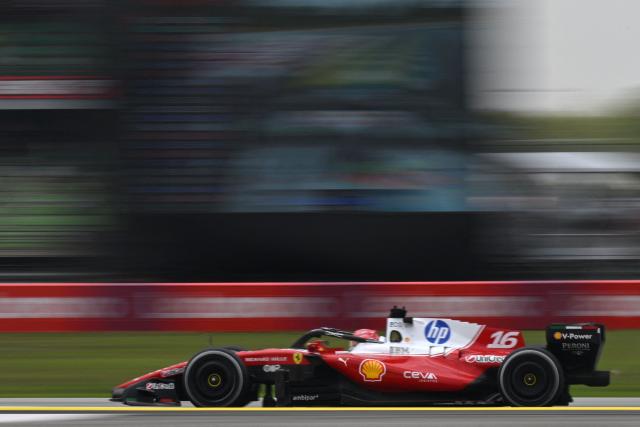 Ferrari's Monegasque driver Charles Leclerc steers his car during the third practice session ahead of the Formula One Bahrain Grand Prix in Sepang on October 3, 2026. (Photo by Jade Gao / AFP)
