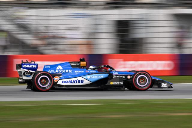 Williams' Thai driver Alexander Albon drives during the qualifying session of the Formula One Bahrain Grand Prix in Sepang on October 3, 2026. (Photo by Jade Gao / AFP)