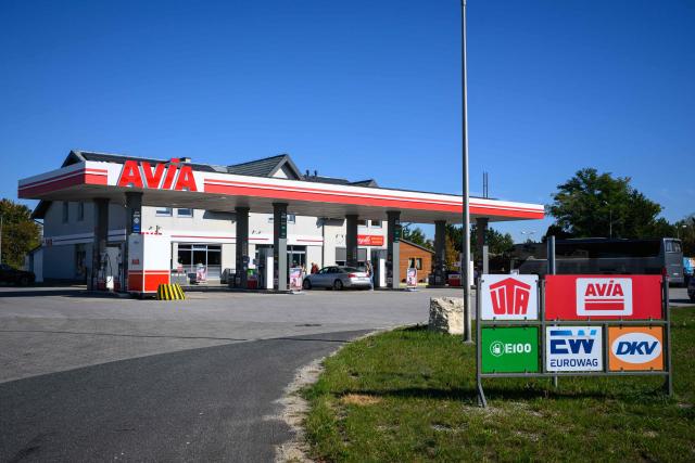 This photograph taken on October 2, 2026 shows an Avia petrol station outside the city of Wodzislaw, some 200 km south of Warsaw. (Photo by Mladen ANTONOV / AFP)