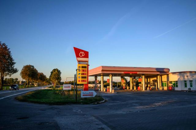 This photograph taken on October 2, 2026 shows a petrol station outside the city of Radom, some 100 km south of Warsaw. (Photo by Mladen ANTONOV / AFP)