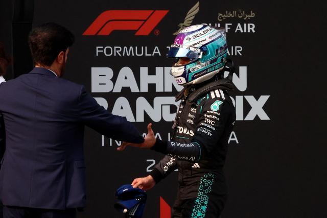 Mercedes' Italian driver Kimi Antonelli walks after the qualifying session of the Formula One Bahrain Grand Prix in Sepang on October 3, 2026. (Photo by Annice Lyn / POOL / AFP)