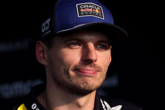 Red Bull Racing's Dutch driver Max Verstappen reacts after qualifying in pole position in the qualifying session of the Formula One Bahrain Grand Prix in Sepang on October 3, 2026. (Photo by I-HWA CHENG / AFP)