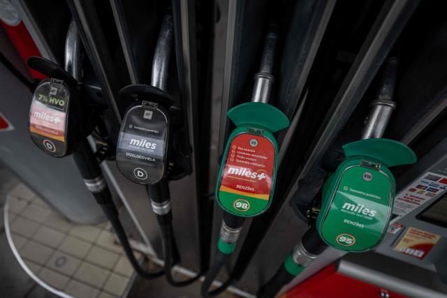 This photograph taken on October 3, 2026 shows an Circle-K petrol station in downtown of Riga, Latvia. (Photo by Wojtek RADWANSKI / AFP)