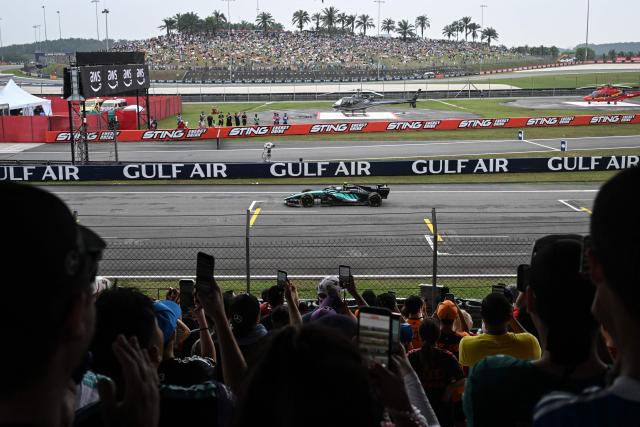 Mercedes' Italian driver Kimi Antonelli steers his car during the Formula One Bahrain Grand Prix in Sepang on October 4, 2026. (Photo by Jade GAO / AFP)