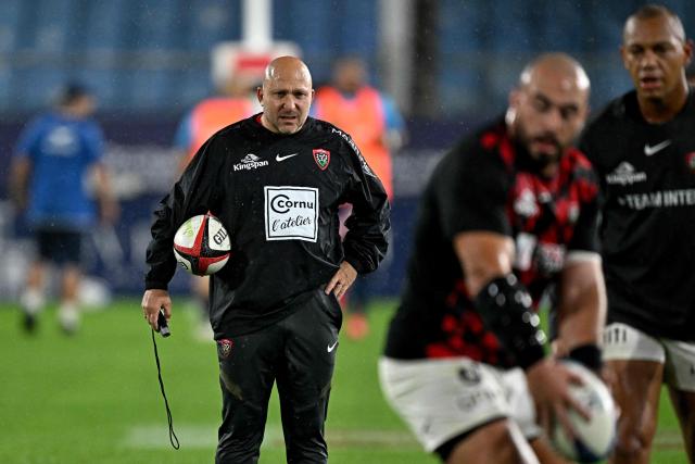 Toulon's French director of rugby Pierre Mignoni looks on prior the French Top 14 rugby union match between Montpellier Herault Rugby (MHR) and Rugby Club Toulonnais (RCT) at the Stade de la Mosson in Montpellier, southern France, on October 4, 2026. (Photo by Gabriel BOUYS / AFP)