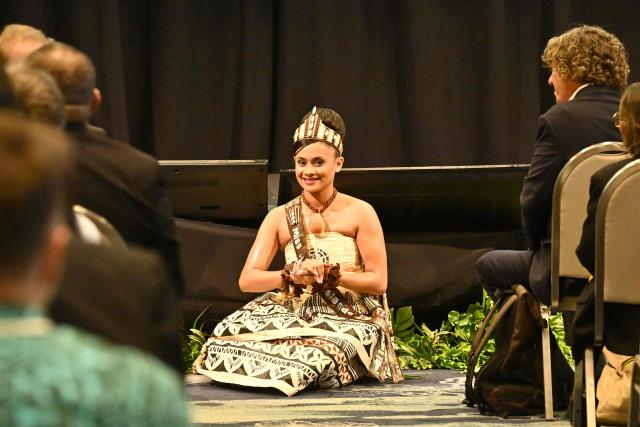 Traditional dancers perform at an opening ceremony of the Pacific Pre-COP31 Summit in Nadi on October 5, 2026. (Photo by Saeed KHAN / AFP)