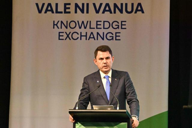 Turkey's Minister of Environment and Urban Planning Murat Kurum speaks at an opening ceremony of the Pacific Pre-COP31 Summit in Nadi on October 5, 2026. (Photo by Saeed KHAN / AFP)