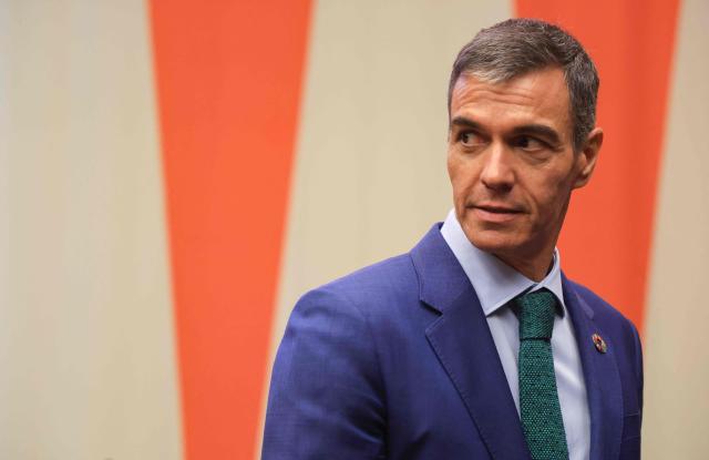(FILES) Spain's Prime Minister Pedro Sanchez looks on ahead of the Coalition for the Rights and Protection of Children in the Age of Artificial Intelligence session on the sidelines of the 81st United Nations General Assembly at United Nations Headquarters in New York on September 22, 2026. Spanish Prime Minister Pedro Sanchez called early election for November 29 after housing set-back during a televised speech on October 5, 2026. (Photo by Ludovic MARIN / AFP)