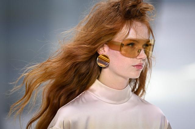 A model presents a creation for Zimmermann Women's Spring/Summer 2027 collection fashion show as part of the Paris Fashion Week, in Paris on October 5, 2026. (Photo by JULIEN DE ROSA / AFP)