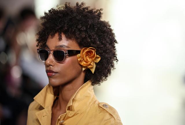 A model presents a creation for Agnes b. Women's Spring/Summer 2027 collection fashion show as part of the Paris Fashion Week, in Paris on October 5, 2026. (Photo by SIMON WOHLFAHRT / AFP)