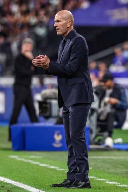 France's head coach Zinedine Zidane reacts  during the UEFA Nations League Group A1 football match between France and Belgium at the Stade de France in Saint-Denis, north of Paris, on October 5, 2026. (Photo by FRANCK FIFE / AFP)