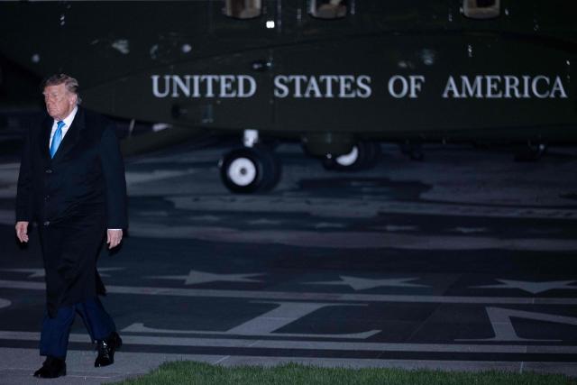US President Donald Trump walks on the South Lawn towards the White House in Washington, DC, on October 5, 2026. Trump is returning from to Nebraska where he spoke at a campaign rally. (Photo by Brendan Smialowski / AFP)