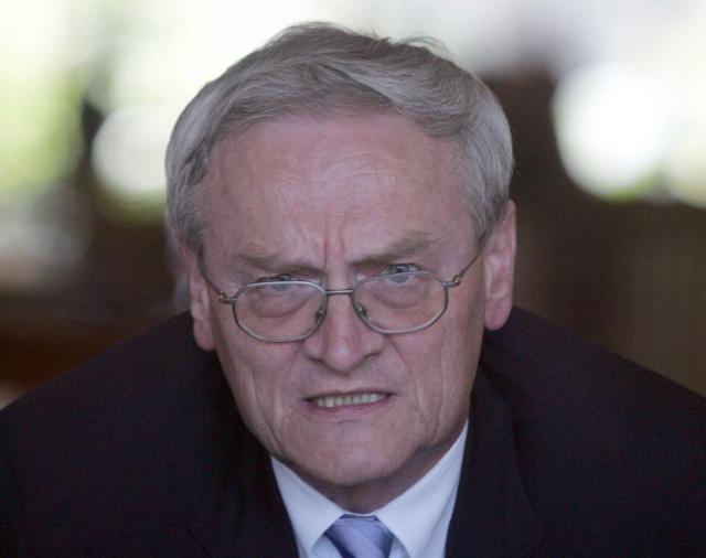 (ALTERNATIVE CROP) - Then German Interior Secretary of State August Hanning attends a press point in Rabat on July 3, 2007. According to media reports, former Federal Intelligence Service (BND) chief August Hanning was arrested on October 6, 2026 on suspicion of espionage. (Photo by ABDELHAK SENNA / AFP)