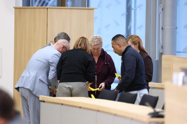 Ballots for the election of the vice-president of the state parliament are counted during the first constituent session of the state parliament of Saxony-Anhalt in Magdeburg, eastern Germany, on October 6, 2026. The AfD became Germany's first far-right party to win the post of speaker in a state parliament since World War II, when its candidate was elected in an eastern region. The Alternative for Germany (AfD) took nearly 44 percent of the September 2026 vote in Saxony Anhalt state in the former communist East Germany, easily beating the centre-right CDU of unpopular Chancellor Friedrich Merz. (Photo by Jan Woitas / POOL / AFP)