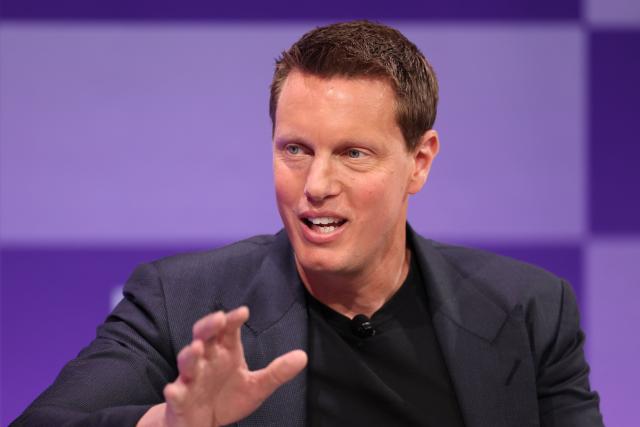 (FILES) Paramount Skydance CEO David Ellison speaks during the Bloomberg Screentime conference in Los Angeles on October 9, 2025. Paramount on October 6, 2026, completed its takeover of Warner Bros. Discovery, uniting two of Hollywood's most storied studios in a media empire spanning television, news and cinema under the control of David Ellison. The combined company, renamed Skydance, brings together Paramount Pictures and Warner Bros. Pictures, the CBS News and CNN networks, and the HBO and CBS television brands. (Photo by Patrick T. Fallon / AFP)