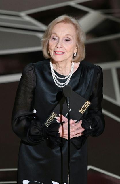 (FILES) US actress Eva Marie Saint presents the Oscar for Best Costume Design during the 90th Annual Academy Awards show on March 4, 2018 in Hollywood, California. Saint, the Oscar-winning actress who starred in classic Hollywood films including "On the Waterfront" and "North by Northwest," died of natural causes at home in Los Angeles on October 6, 2026, her publicist said. She was 102 years old. (Photo by Mark RALSTON / AFP)
