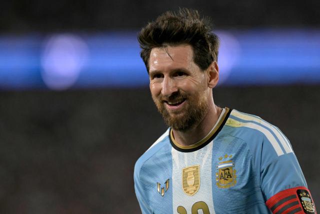 Argentina's forward #10 Lionel Messi looks on during the international friendly football match between Argentina and Benin at the Mas Monumental stadium in Buenos Aires on October 6, 2026. (Photo by JUAN MABROMATA / AFP)