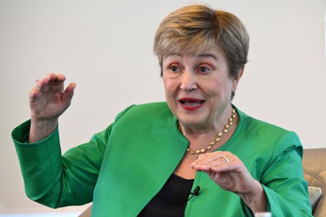 Kristalina Georgieva, managing director of the International Monetary Fund (IMF), speaks during an interview with AFP after the IMF Annual Meetings Curtain Raiser in Singapore on October 7, 2026. The global AI boom is fast becoming the key driver of economies around the world but the boom is risking wider global inequality by leaving some nations behind, IMF chief Kristalina Georgieva warned on October 7. (Photo by Roslan RAHMAN / AFP)